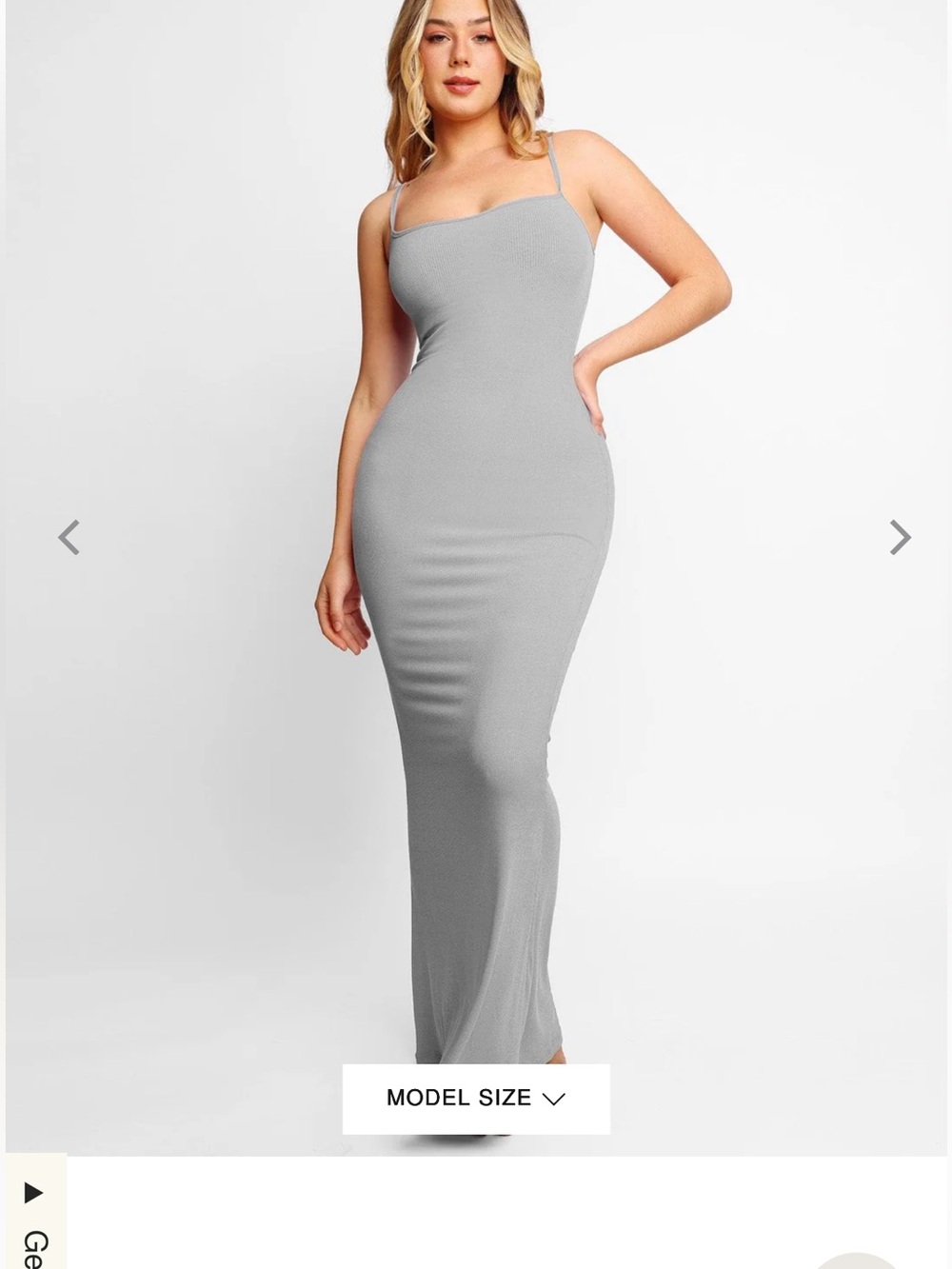 Nwt popilush Slim Fit Grey Maxi Dress with Spaghetti Straps
